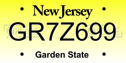 GR7Z699 New Jersey License Plate