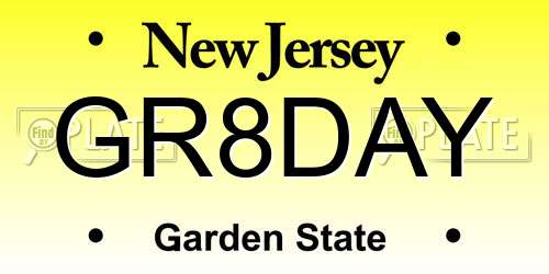 GR8DAY New Jersey License Plate