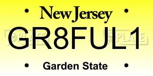 GR8FUL1 New Jersey License Plate