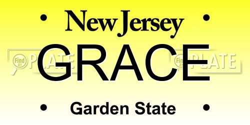 GRACE New Jersey License Plate