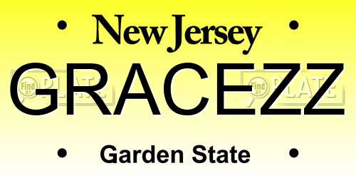 GRACEZZ New Jersey License Plate