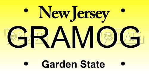 GRAMOG New Jersey License Plate