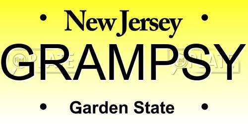 GRAMPSY New Jersey License Plate