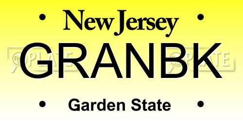 GRANBK New Jersey License Plate