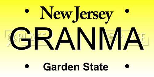 GRANMA New Jersey License Plate