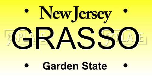 GRASSO New Jersey License Plate