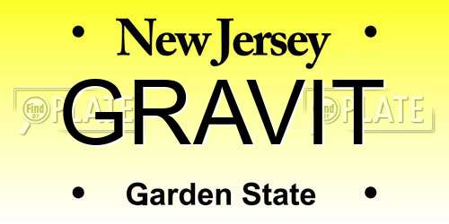 GRAVIT New Jersey License Plate