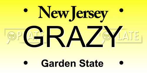 GRAZY New Jersey License Plate