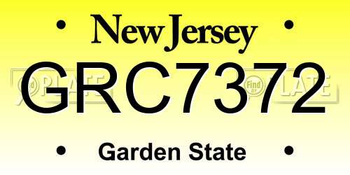 GRC7372 New Jersey License Plate