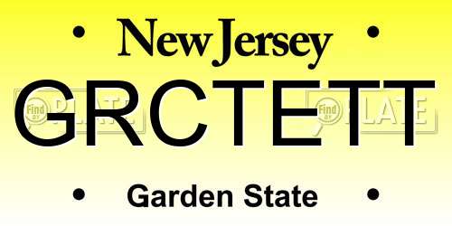 GRCTETT New Jersey License Plate