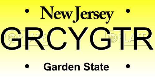GRCYGTR New Jersey License Plate