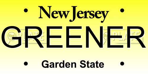 GREENER New Jersey License Plate