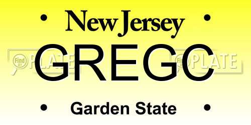 GREGC New Jersey License Plate