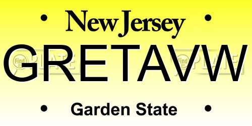 GRETAVW New Jersey License Plate