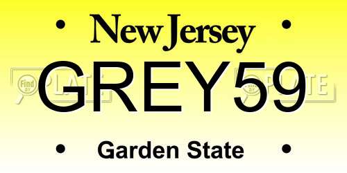 GREY59 New Jersey License Plate