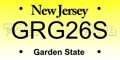 GRG26S New Jersey License Plate