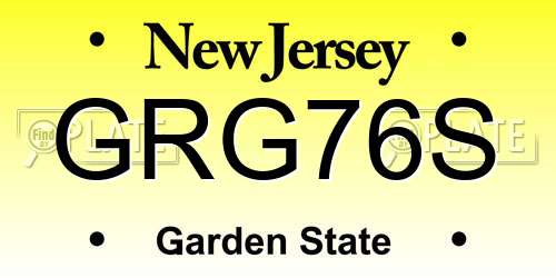 GRG76S New Jersey License Plate