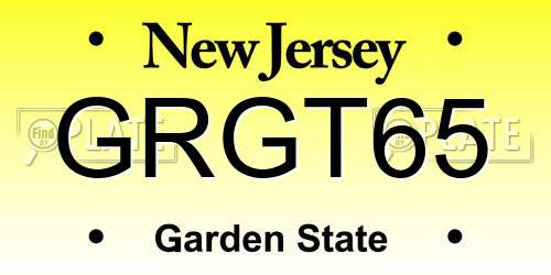 GRGT65 New Jersey License Plate