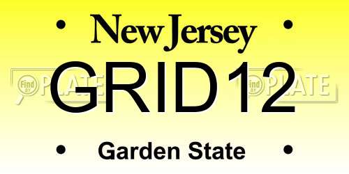 GRID12 New Jersey License Plate