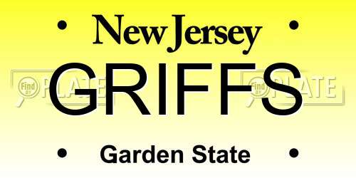 GRIFFS New Jersey License Plate