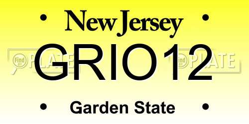 GRIO12 New Jersey License Plate