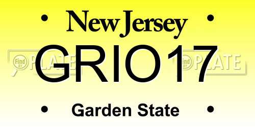 GRIO17 New Jersey License Plate
