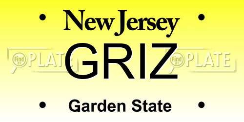 GRIZ New Jersey License Plate