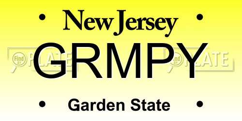 GRMPY New Jersey License Plate