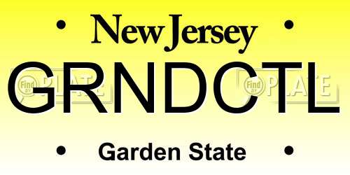 GRNDCTL New Jersey License Plate