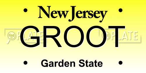 GROOT New Jersey License Plate