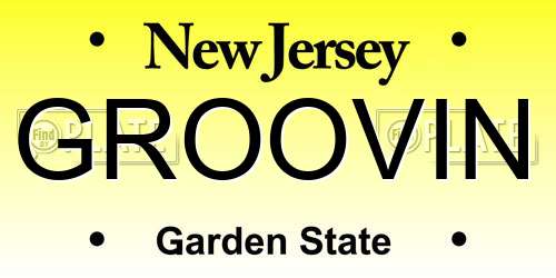 GROOVIN New Jersey License Plate