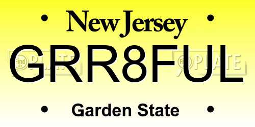 GRR8FUL New Jersey License Plate