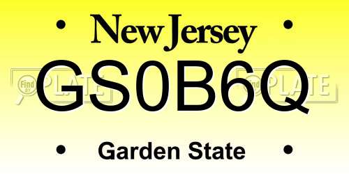 GS0B6Q New Jersey License Plate