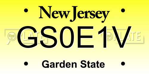 GS0E1V New Jersey License Plate