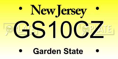 GS10CZ New Jersey License Plate
