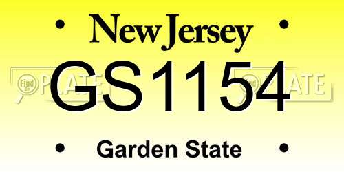 GS1154 New Jersey License Plate