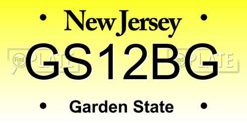 GS12BG New Jersey License Plate