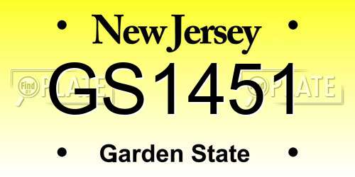 GS1451 New Jersey License Plate