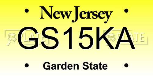 GS15KA New Jersey License Plate