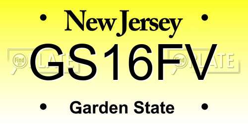 GS16FV New Jersey License Plate