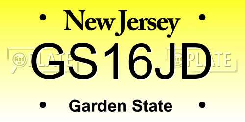 GS16JD New Jersey License Plate