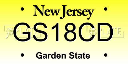 GS18CD New Jersey License Plate