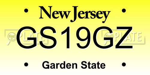 GS19GZ New Jersey License Plate