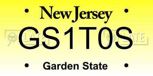GS1T0S New Jersey License Plate