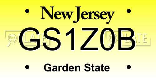 GS1Z0B New Jersey License Plate