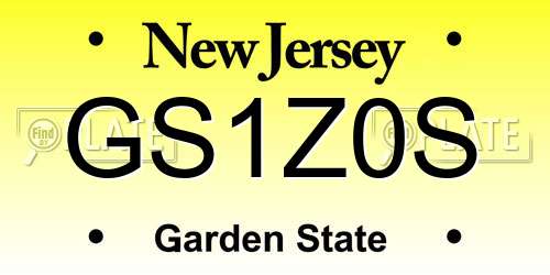 GS1Z0S New Jersey License Plate