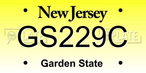 GS229C New Jersey License Plate