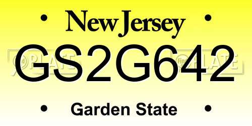 GS2G642 New Jersey License Plate