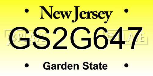 GS2G647 New Jersey License Plate