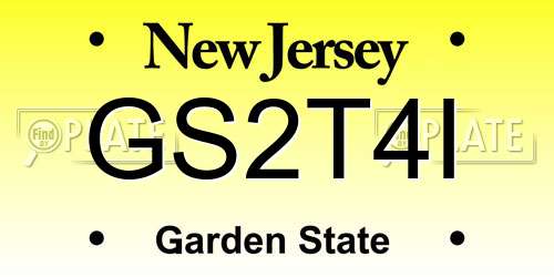 GS2T4I New Jersey License Plate